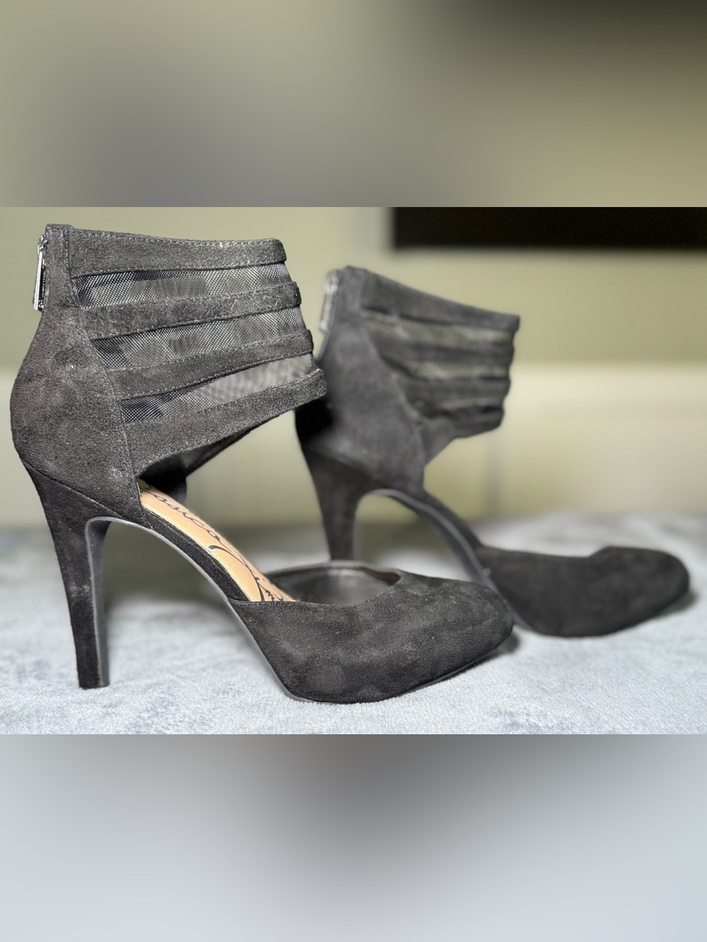 Jessica Simpson Avalyn Mesh Ankle Cuff Heels - Size 8.5
